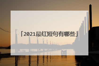 2021最红短句有哪些