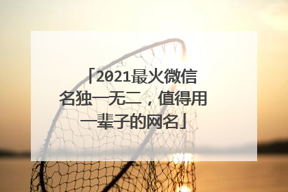 2021最火微信名独一无二,值得用一辈子的网名