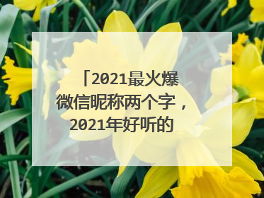 2021最火爆微信昵称两个字，2021年好听的微信名有哪些？