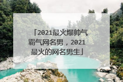 2021最火爆帅气霸气网名男,2021最火的网名男生