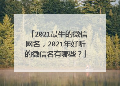 2021最牛的微信网名，2021年好听的微信名有哪些？