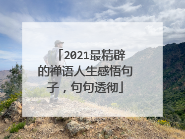 2021最精辟的禅语人生感悟句子，句句透彻
