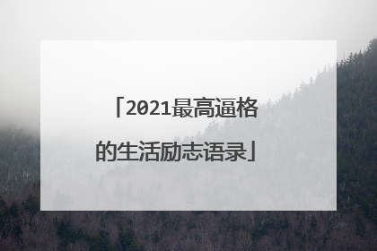 2021最高逼格的生活励志语录