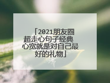 2021朋友圈超走心句子经典 心宽就是对自己最好的礼物