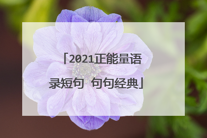 2021正能量语录短句 句句经典