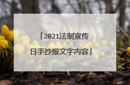 2021法制宣传日手抄报文字内容