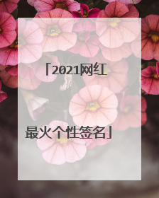 2021网红最火个性签名
