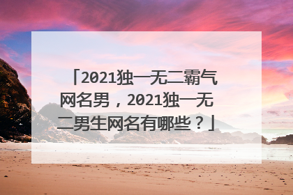 2021独一无二霸气网名男,2021独一无二男生网名有哪些?