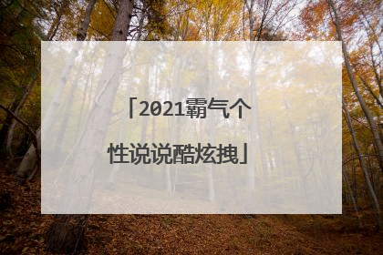 2021霸气个性说说酷炫拽