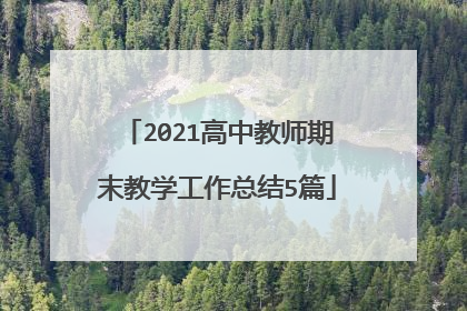 2021高中教师期末教学工作总结5篇