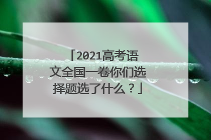 2021高考语文全国一卷你们选择题选了什么?