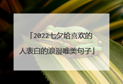 2022七夕给喜欢的人表白的浪漫唯美句子