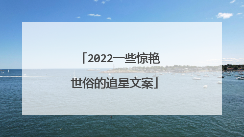 2022一些惊艳世俗的追星文案