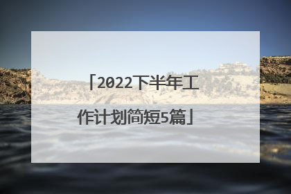 2022下半年工作计划简短5篇