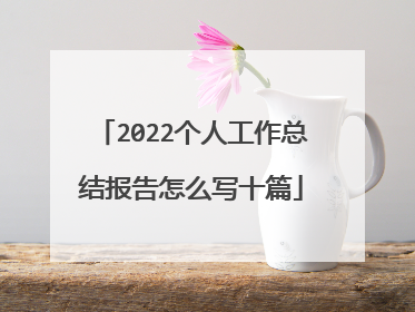 2022个人工作总结报告怎么写十篇
