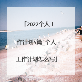 2022个人工作计划5篇_个人工作计划怎么写
