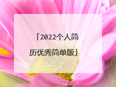2022个人简历优秀简单版