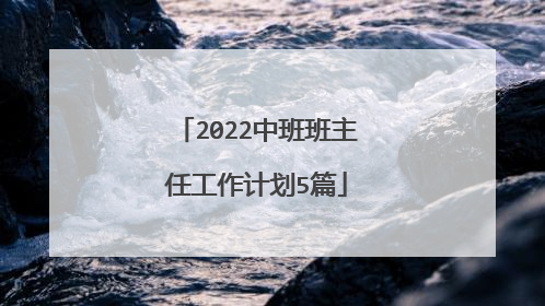 2022中班班主任工作计划5篇