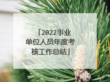 2022事业单位人员年度考核工作总结