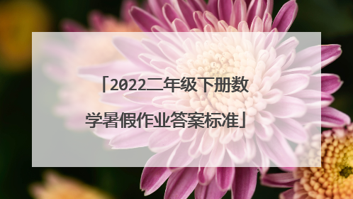 2022二年级下册数学暑假作业答案标准