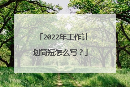 2022年工作计划简短怎么写?