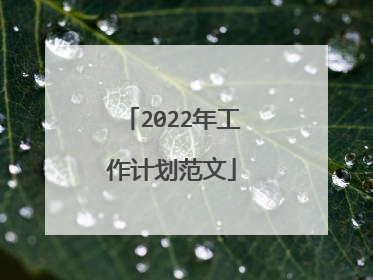 2022年工作计划范文