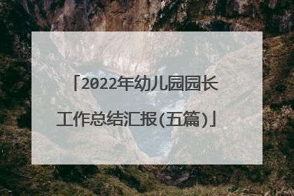 2022年幼儿园园长工作总结汇报(五篇)