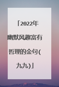 2022年幽默风趣富有哲理的金句(九九)