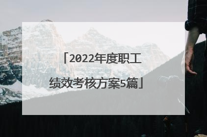 2022年度职工绩效考核方案5篇