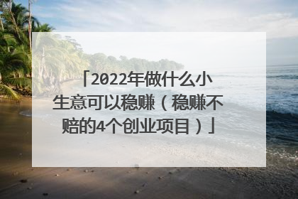2022年做什么小生意可以稳赚(稳赚不赔的4个创业项目)