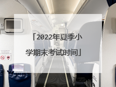 2022年夏季小学期末考试时间