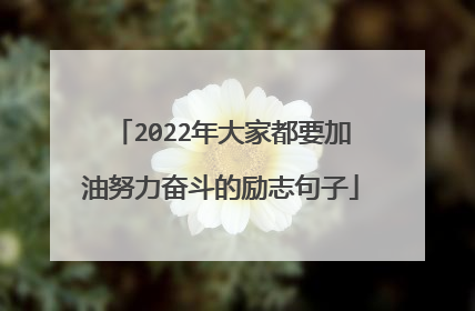2022年大家都要加油努力奋斗的励志句子