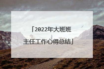 2022年大班班主任工作心得总结