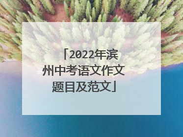 2022年滨州中考语文作文题目及范文