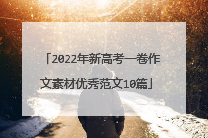 2022年新高考一卷作文素材优秀范文10篇