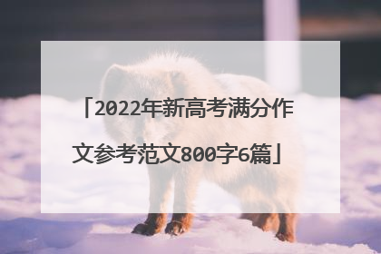 2022年新高考满分作文参考范文800字6篇