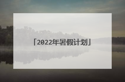 2022年暑假计划