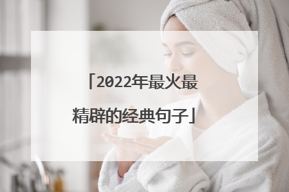 2022年最火最精辟的经典句子