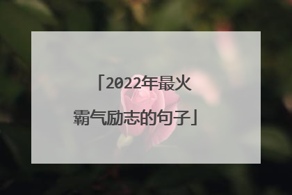 2022年最火霸气励志的句子