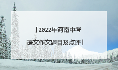 2022年河南中考语文作文题目及点评