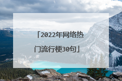 2022年网络热门流行梗30句