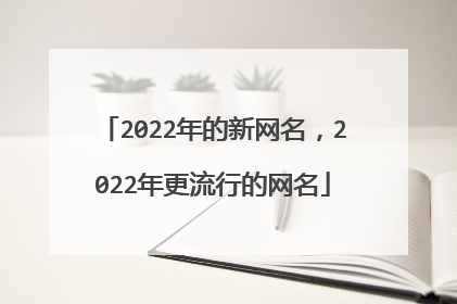 2022年的新网名，2022年更流行的网名