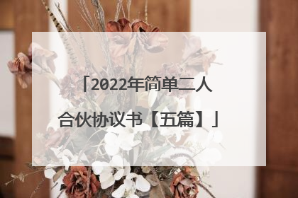 2022年简单二人合伙协议书【五篇】