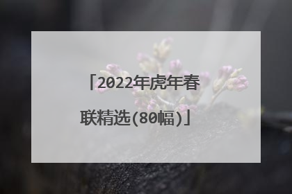 2022年虎年春联精选(80幅)