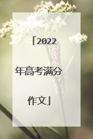 2022年高考满分作文