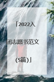 2022入团志愿书范文(5篇)