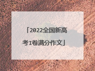 2022全国新高考I卷满分作文