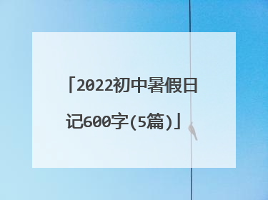 2022初中暑假日记600字(5篇)