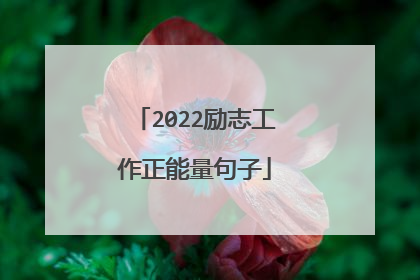 2022励志工作正能量句子