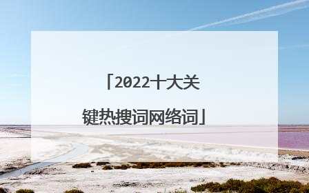 2022十大关键热搜词网络词